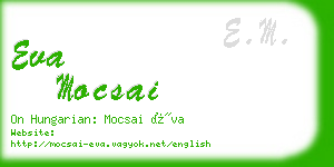 eva mocsai business card